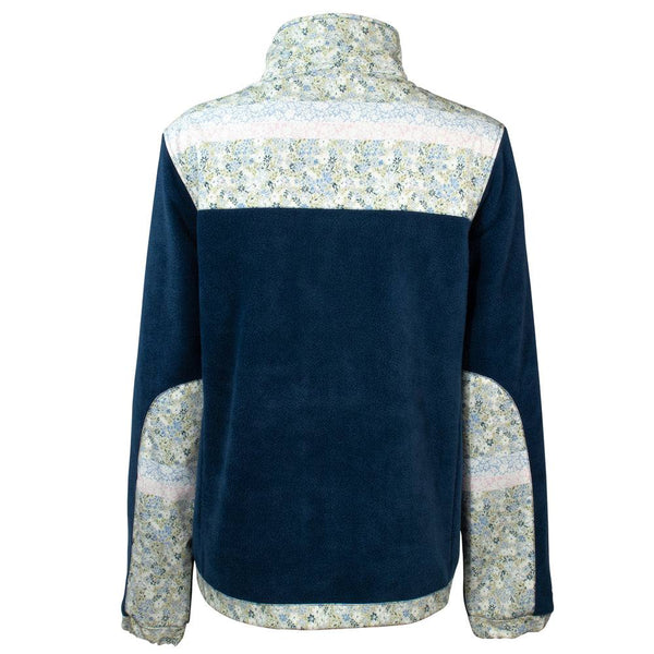 "Ladies Tech Fleece Jacket" Blue w/Floral Print