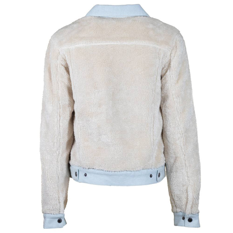 "Hooey Ladies Jacket " Cream Sherpa w/Denim Accents