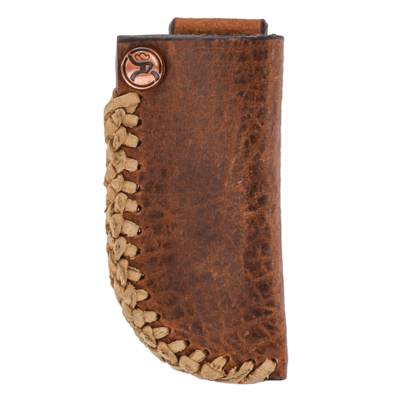 "Canyon" Knife Sheath Brown/Tan w/Laced Edge