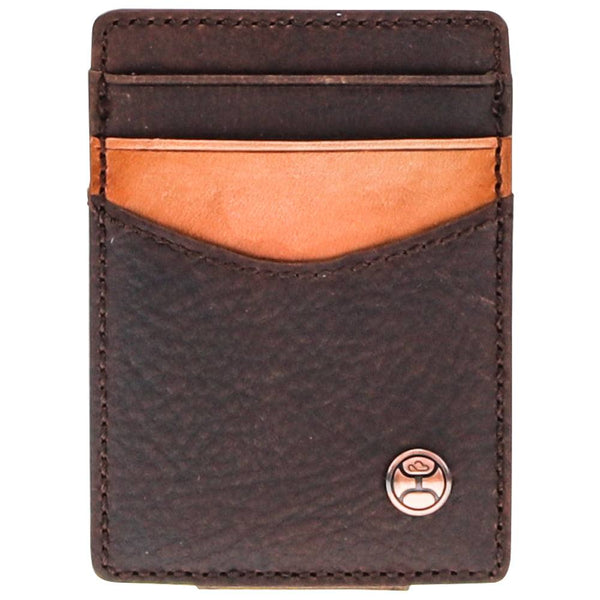 "Grayson" Hooey Money Clip Brown/Tan Leather