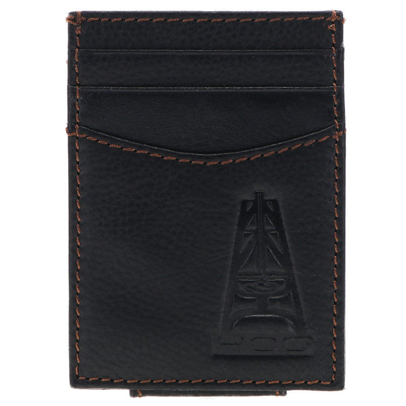 "HOG" Black Leather Money Clip