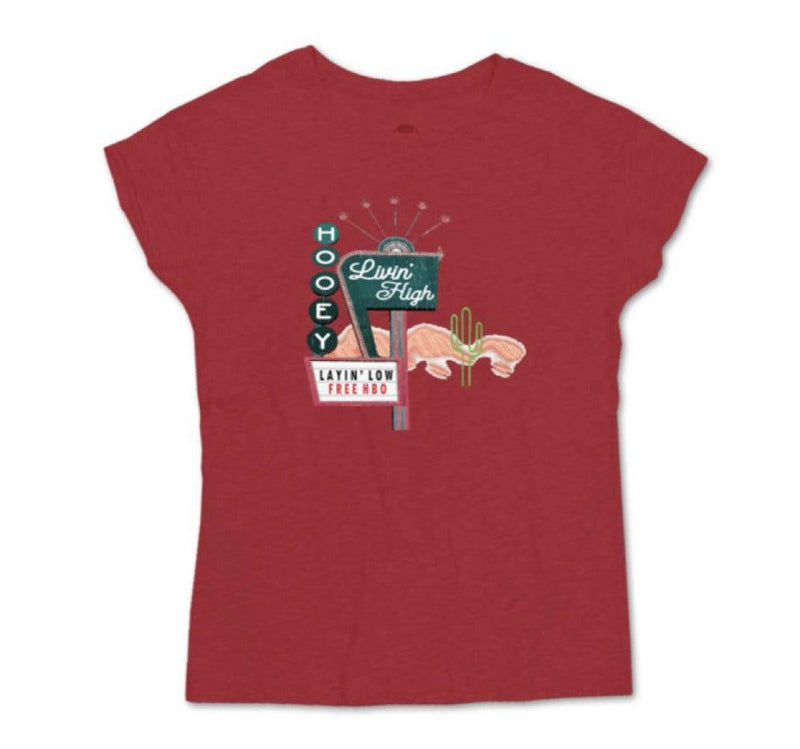 Roadside red tee with artwork