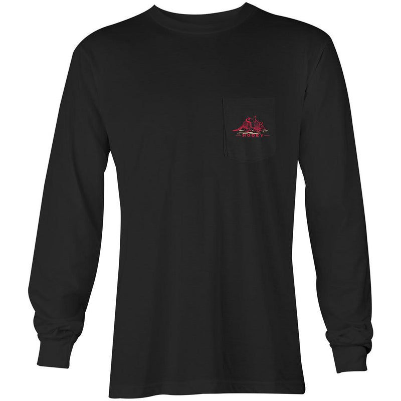 Armadillo black long sleeve shirt with original artwork on the pocket