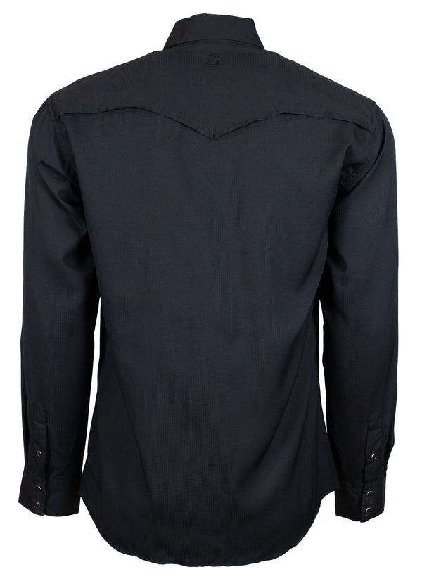 "Sol" Black Long Sleeve Pearl Snap Shirt