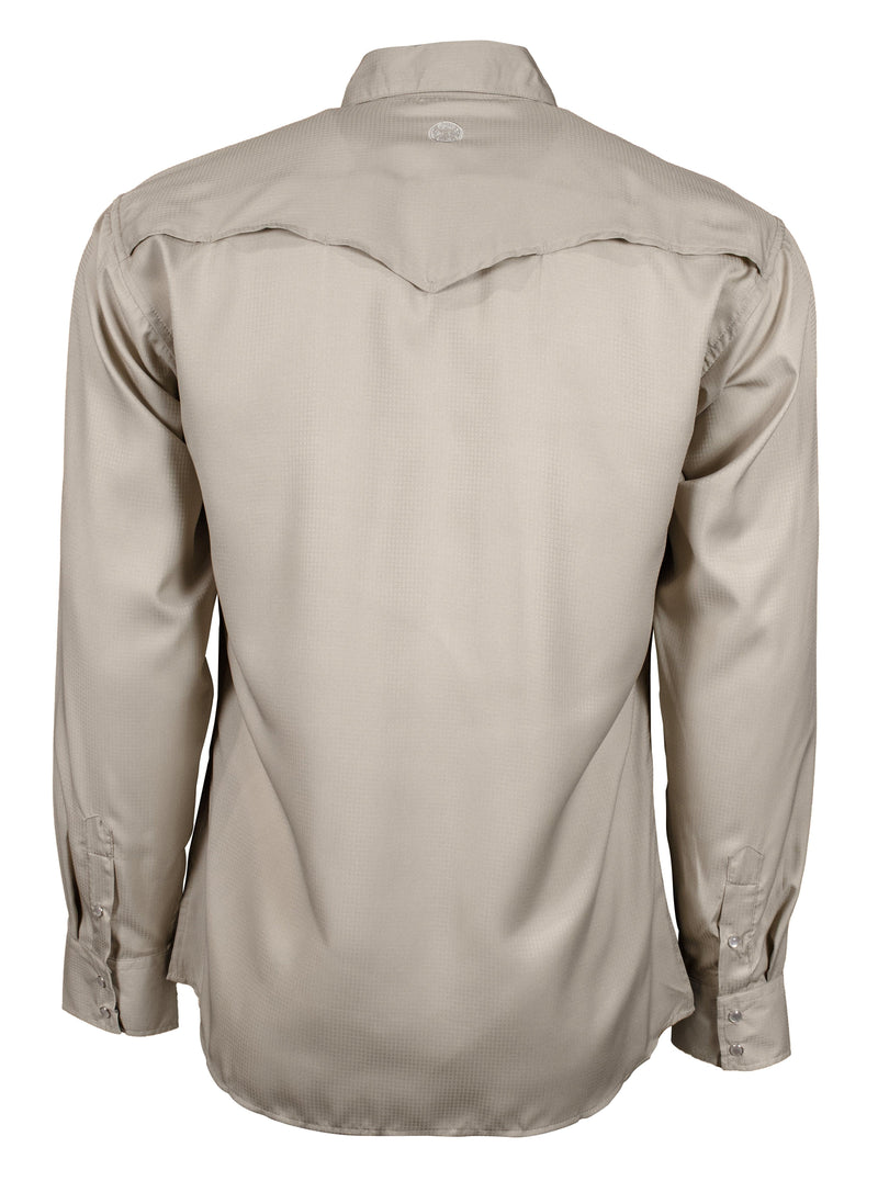 "Sol" Tan Long Sleeve Pearl Snap Shirt