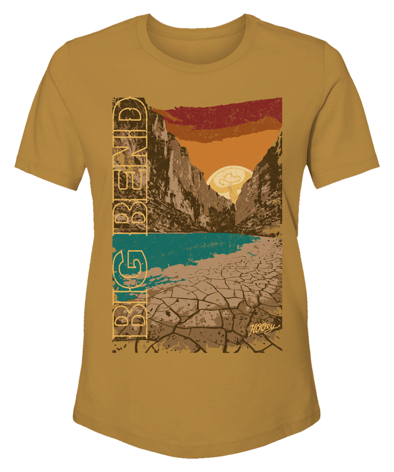 Big Bend Mustard t-shirt with scenic artwork