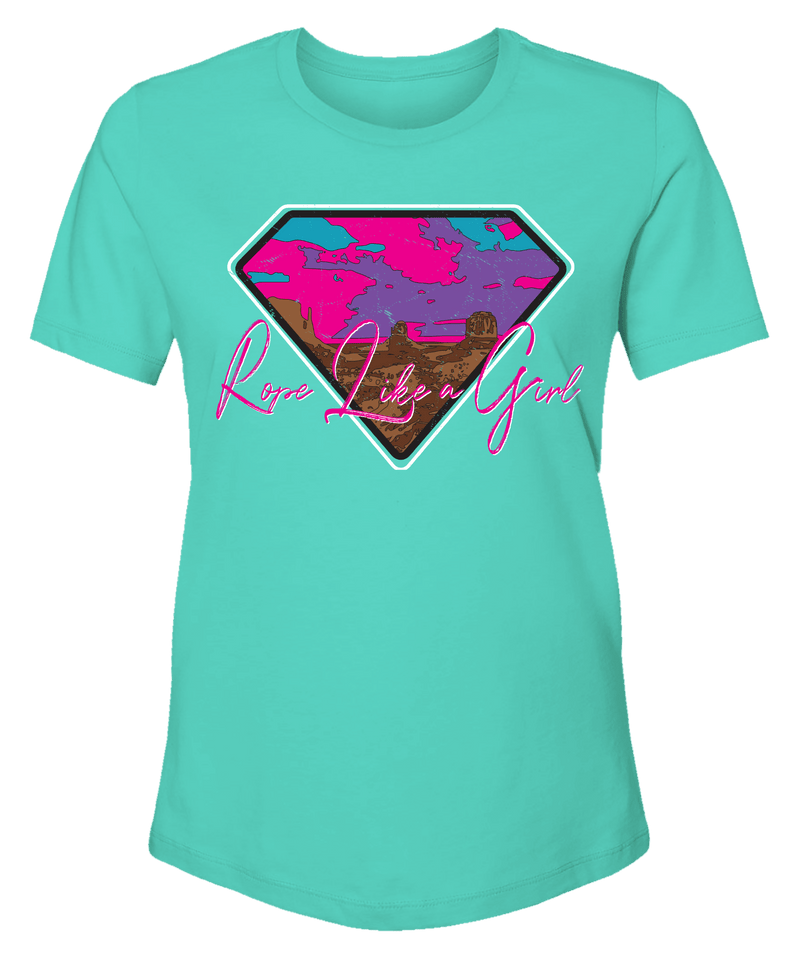 "Rope Like A Girl" Turquoise T-shirt