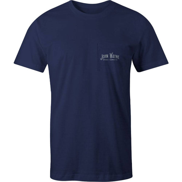 front of the john wayne navy tee with white logo