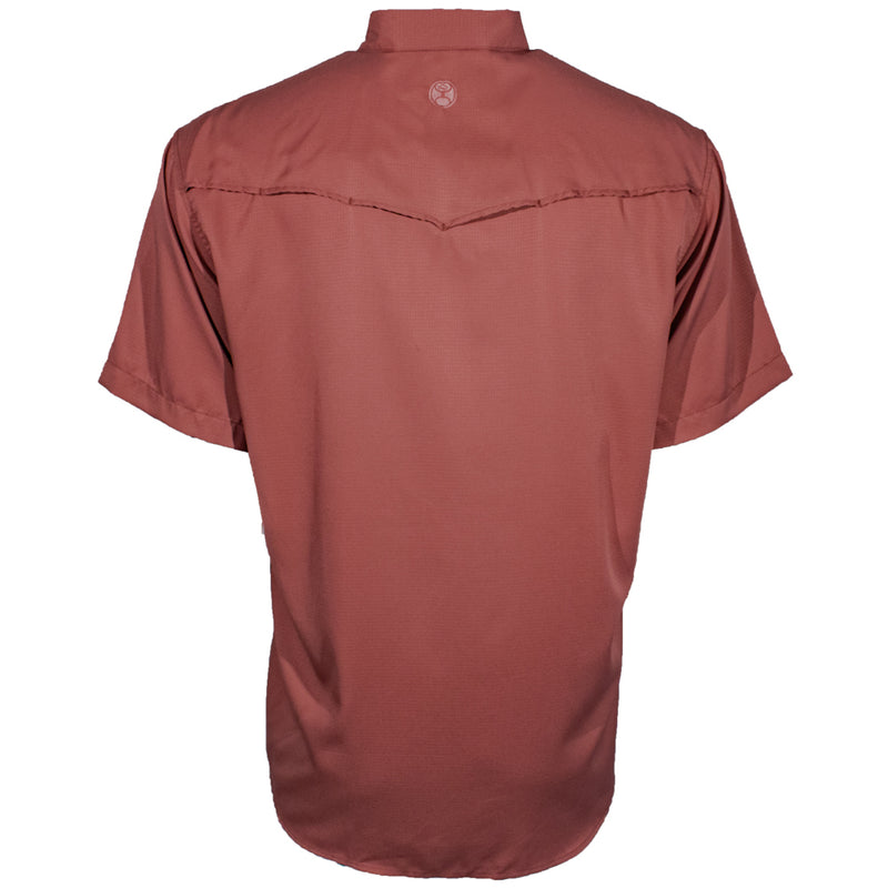 "Sol" Marsala Short Sleeve Pearl Snap Shirt