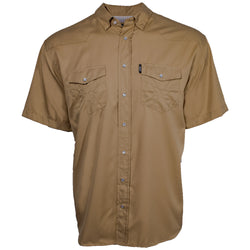 "Sol" Tigers Eye Short Sleeve Pearl Snap Shirt