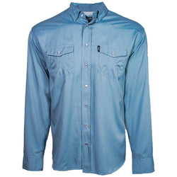 SOL Ashley blue long sleeve pearl snap shirt