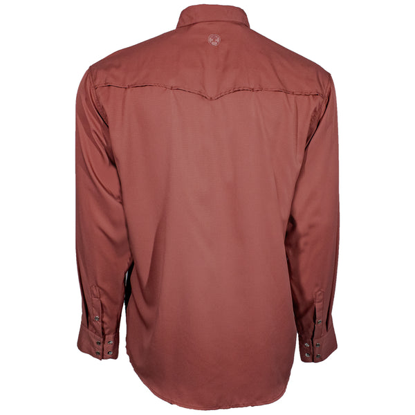 "Sol" Marsala Long Sleeve Pearl Snap Shirt