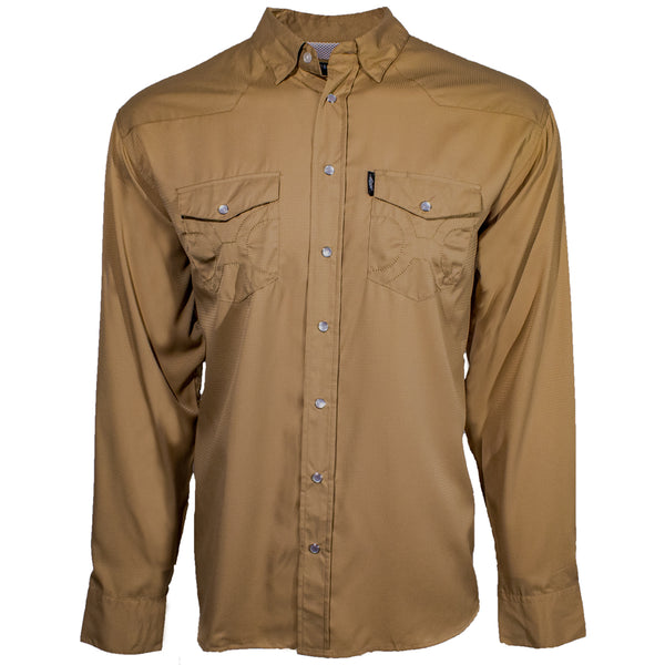 SOL tigers eye long sleeve pearl snap shirt