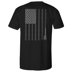 liberty roper black tee with grey flag