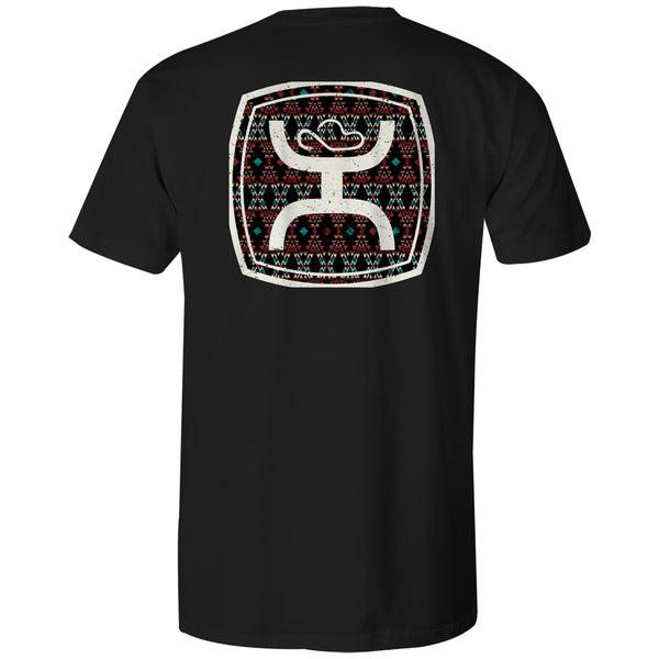 black wit multi colored Aztec patter Zenith tee