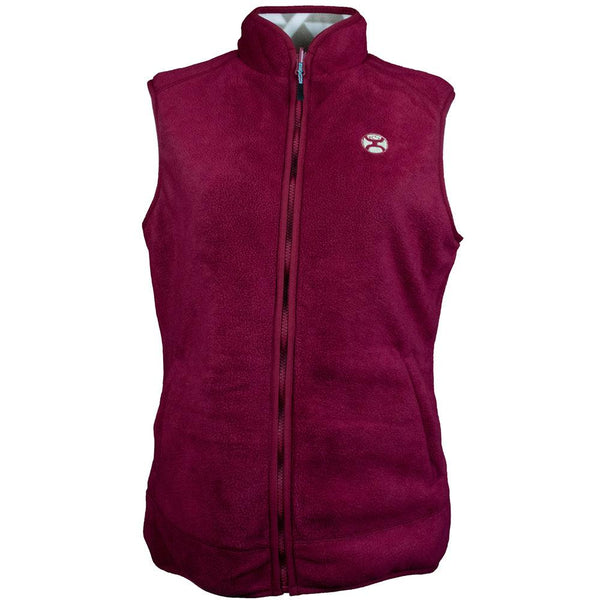 "Hooey Ladies Reversible Fleece Vest" Burgundy