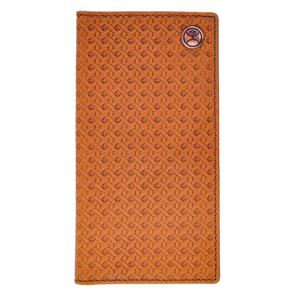 "Hands Up Basket Weave" Rodeo Hooey Wallet Tan