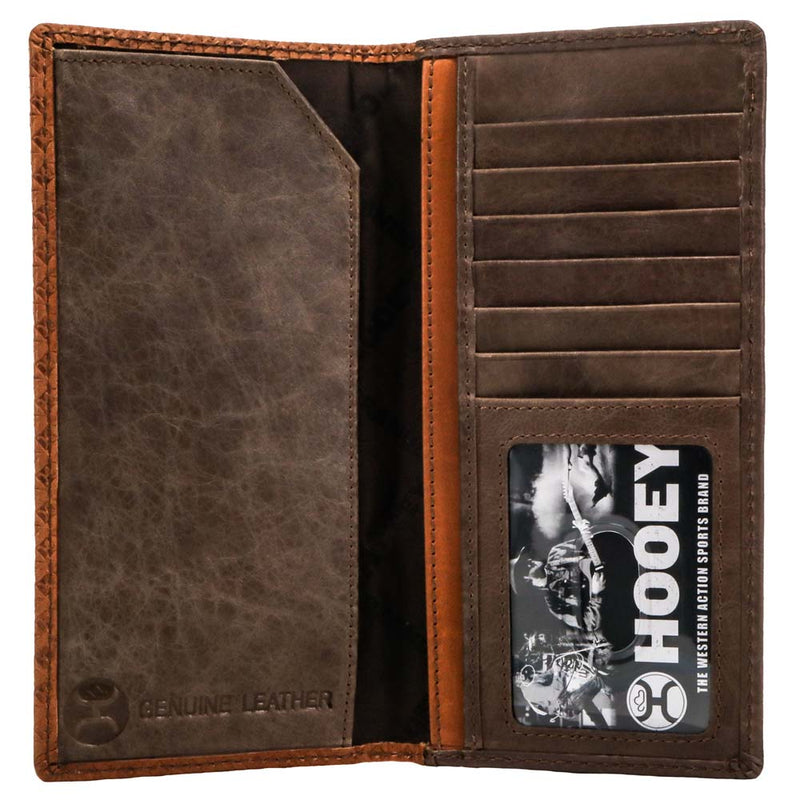 "Hands Up Basket Weave" Rodeo Hooey Wallet Tan