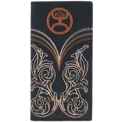 "Ranger" Rodeo Hooey Wallet Embroidered Black Leather