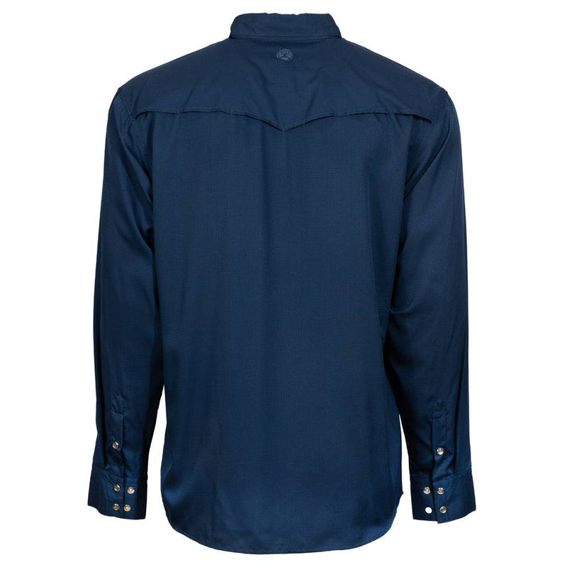 "Sol" Navy Long Sleeve Pearl Snap Shirt