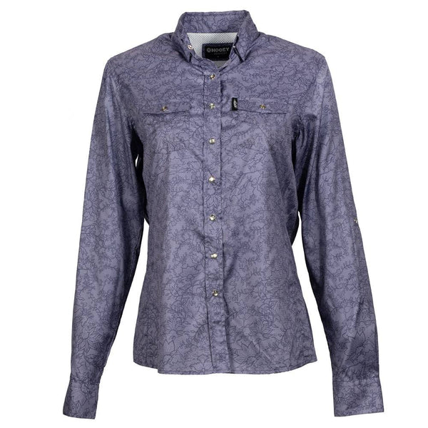 SOL Ladies Long Sleeve Violet/Western Floral Pattern