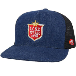 American Made "Lone Star" Denim/Black Trucker Hat