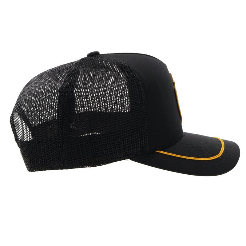 "Lone Star" Black w/Gold/Black Patch Hat