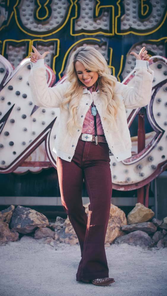 "Hooey Ladies Jacket " Cream Sherpa w/Denim Accents