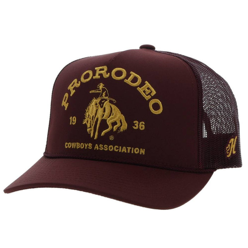 Prorodeo Maroon Hat w/Gold Logo