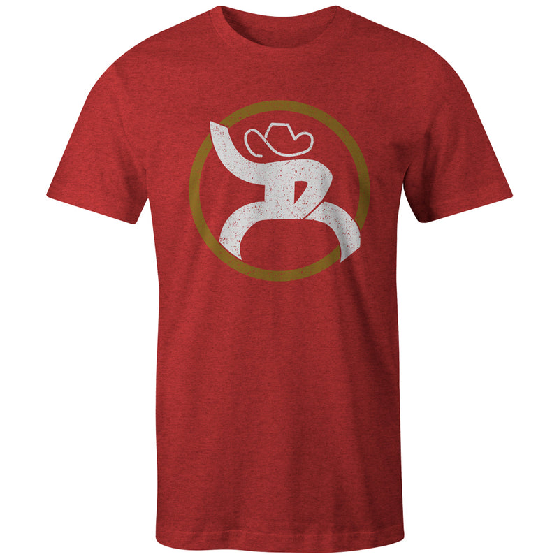 youth roughy 2.0 red tee with mustard and white logo