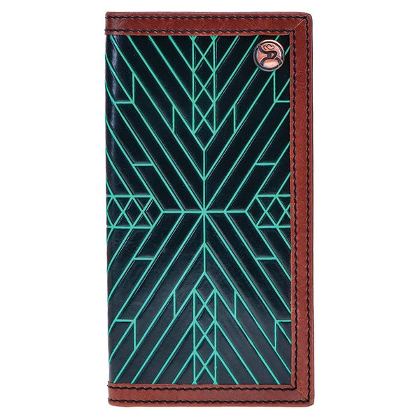 "Neon Moon" Rodeo Roughy Wallet Black/ Brown w/ Turquoise Aztec