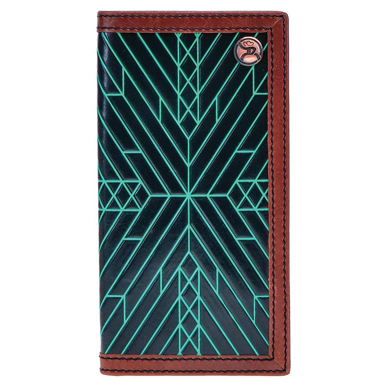 "Neon Moon" Rodeo Roughy Wallet Black/ Brown w/ Turquoise Aztec