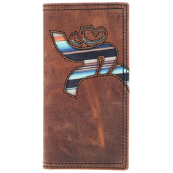 "Hawk" Rodeo Wallet Brown w/ Navajo Serape Print