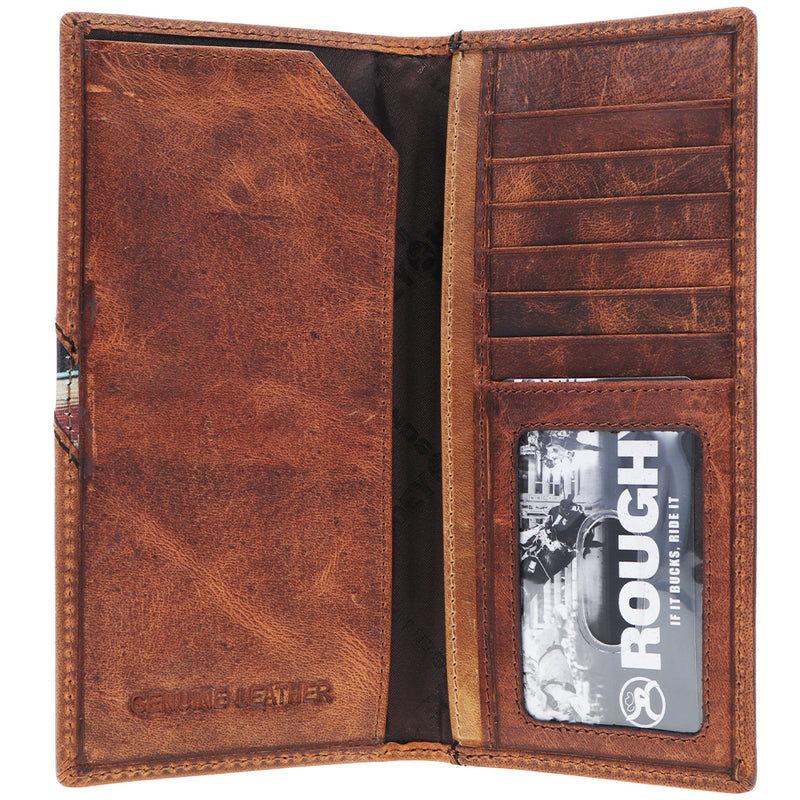 "Hawk" Rodeo Wallet Brown w/ Navajo Serape Print