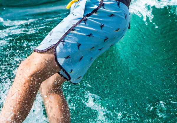 "Shaka" Turquoise Board Shorts